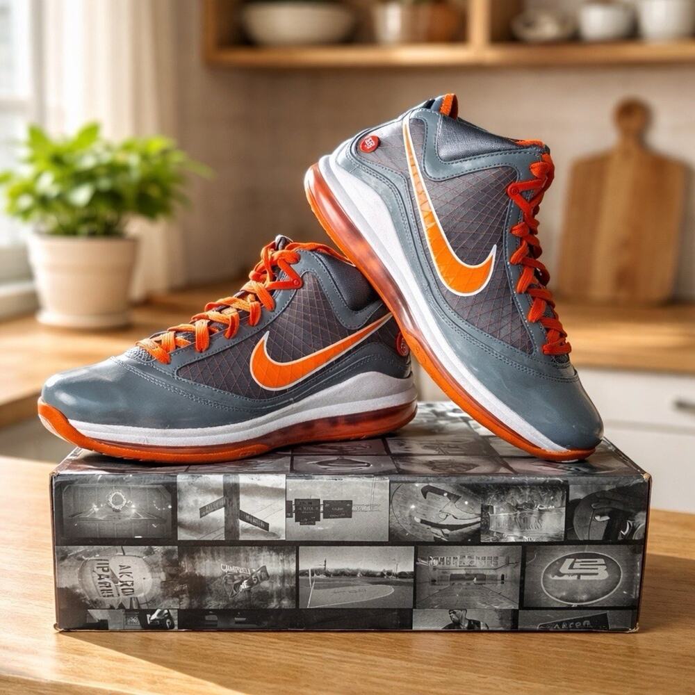 Nike Lebron 7 VII Eastbay TB Orange Blaze Cool Grey393320-003 Size 9.5 OG Box